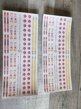 Colorbok 5x12inch Sticker Sheets School Days Borders Crayons Pencils Apple #47